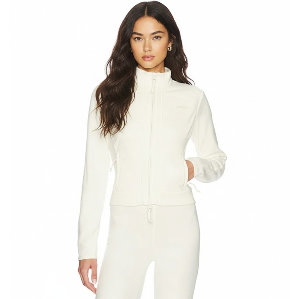 New SKIMS Cloud Zip Front Top Small S White Ecru Long Sleeve NWT Soft